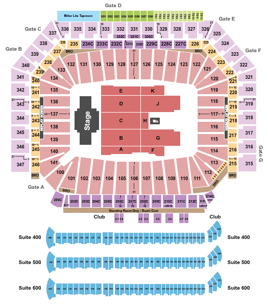 Ford Field Stevie Nicks Seating Chart